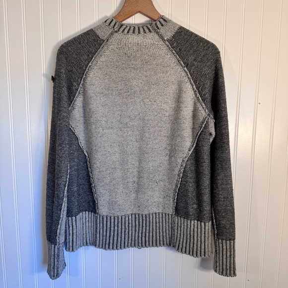 Ruff Hewn Silk Blend Full Zip Raw Hem Sweater Two-Tone Gray Women’s Size Large - Picture 6 of 11